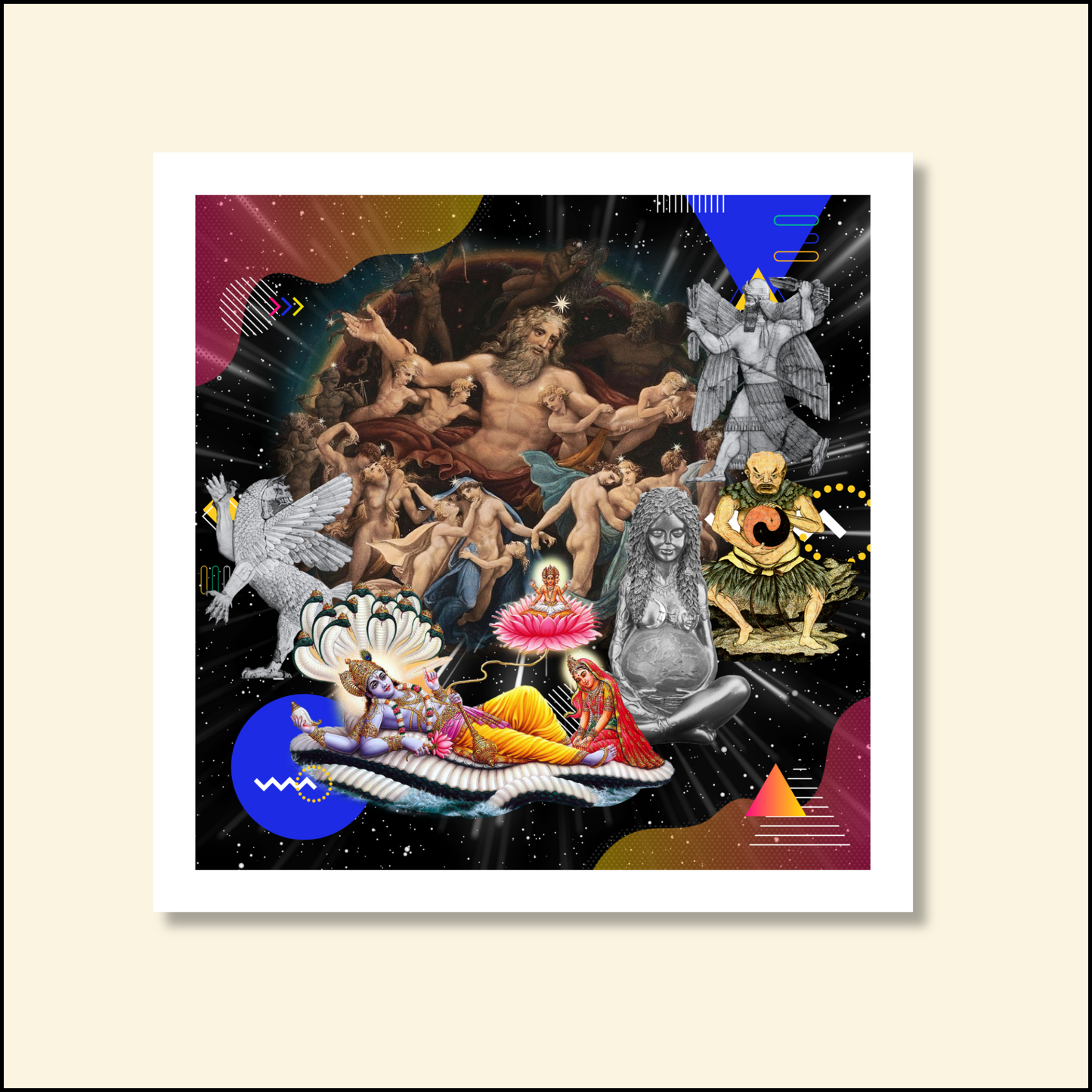 Creation Art Print symbolizes the birth of the universe and the essence of creation, featuring an elegant design and rich symbolism.