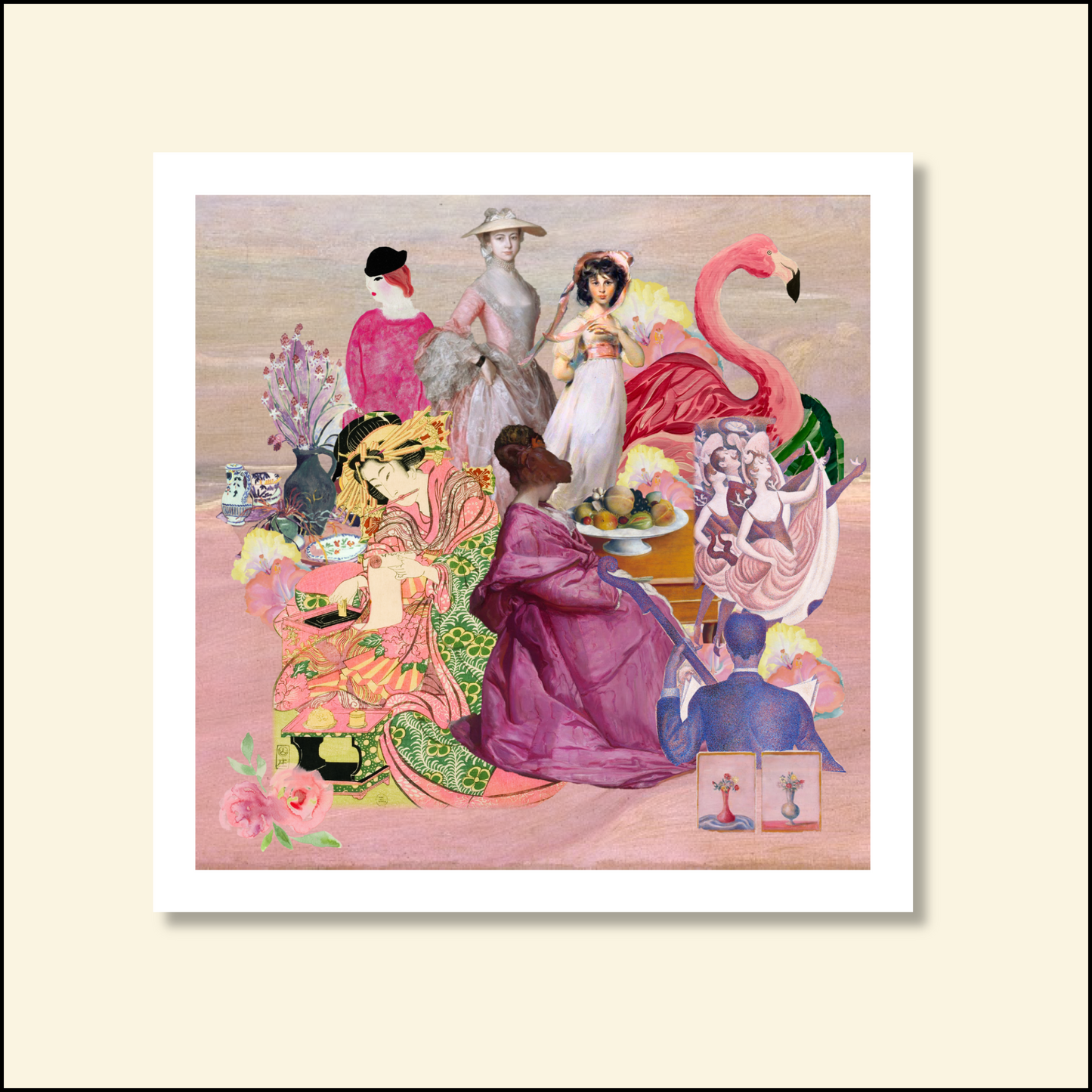 Pink Art Print, an original digital artwork featuring soft hues of pink, symbolizing love, femininity, and compassion for home and office decor