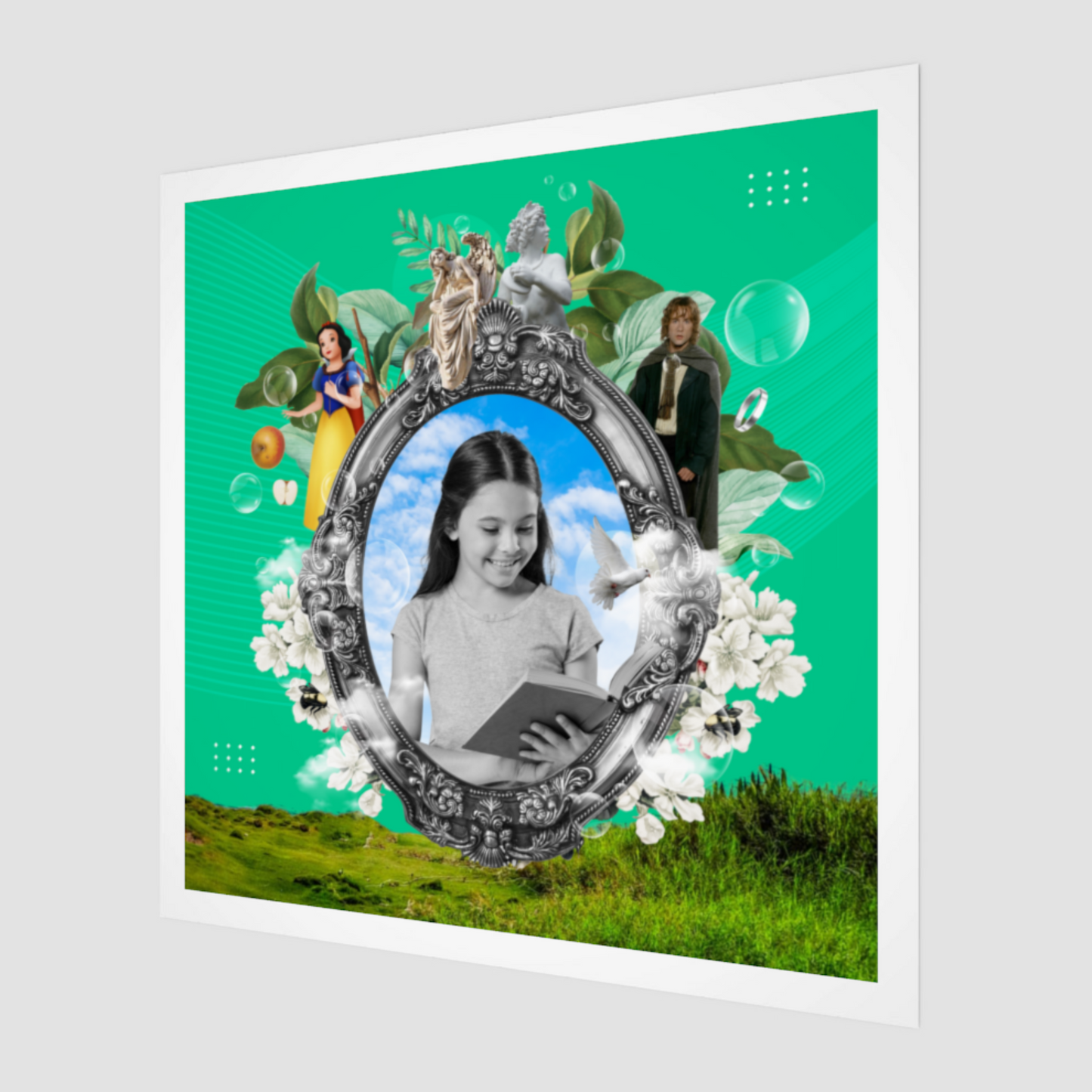 Side view of The Innocent Art Print – High-quality digital artwork showing a detailed, joy-filled design