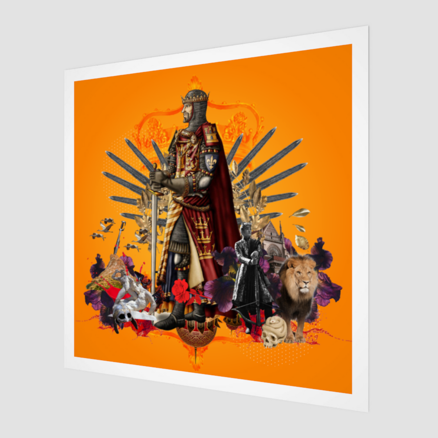 Side view print of The Ruler Art Print, highlighting the detailed digital artwork. A unique piece of art print that embodies control and leadership.