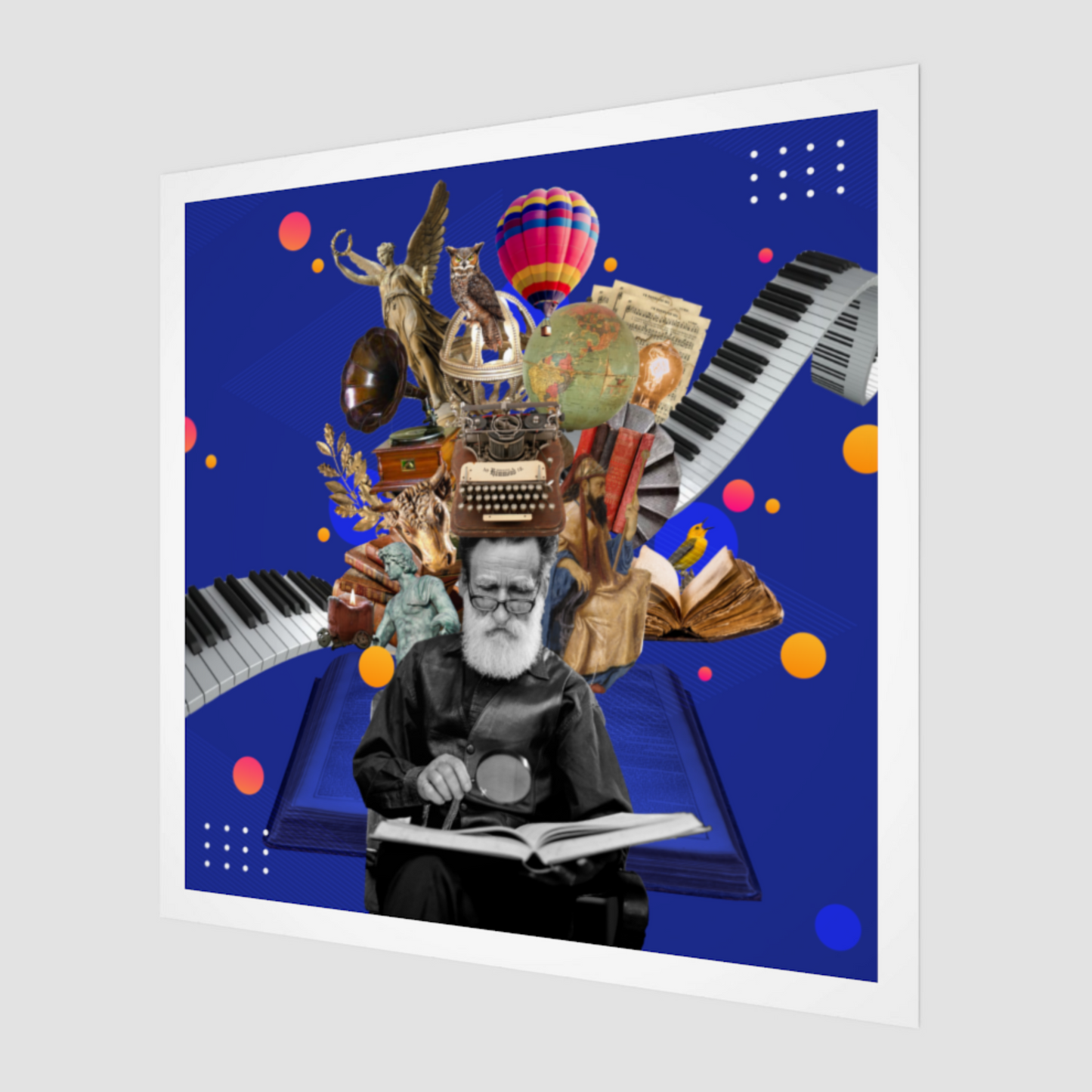 Side view print of The Sage Art Print, highlighting the quality of the digital artwork. This art print, showcasing the Sage archetype, brings a profound sense of wisdom and sophistication