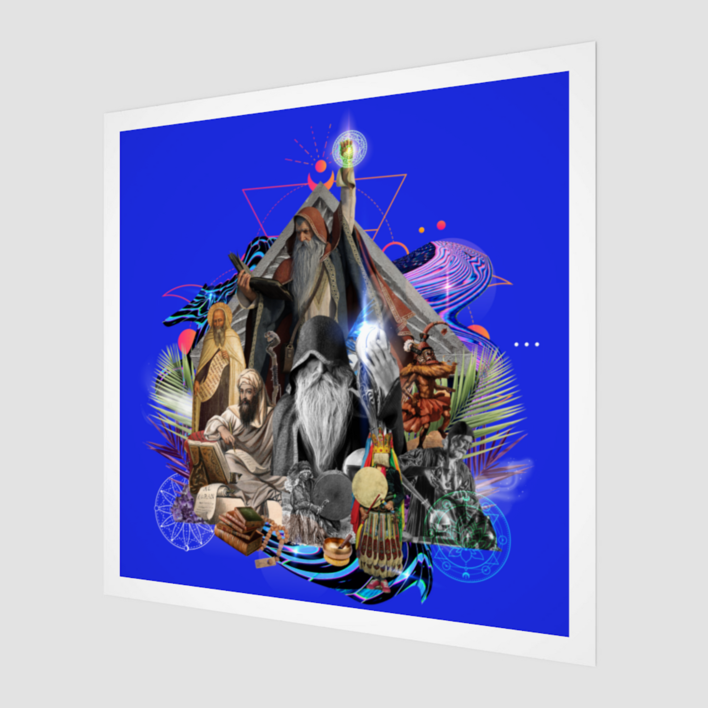 Side view of The Wizard Art Print, highlighting detailed digital artwork and powerful archetype symbolism.