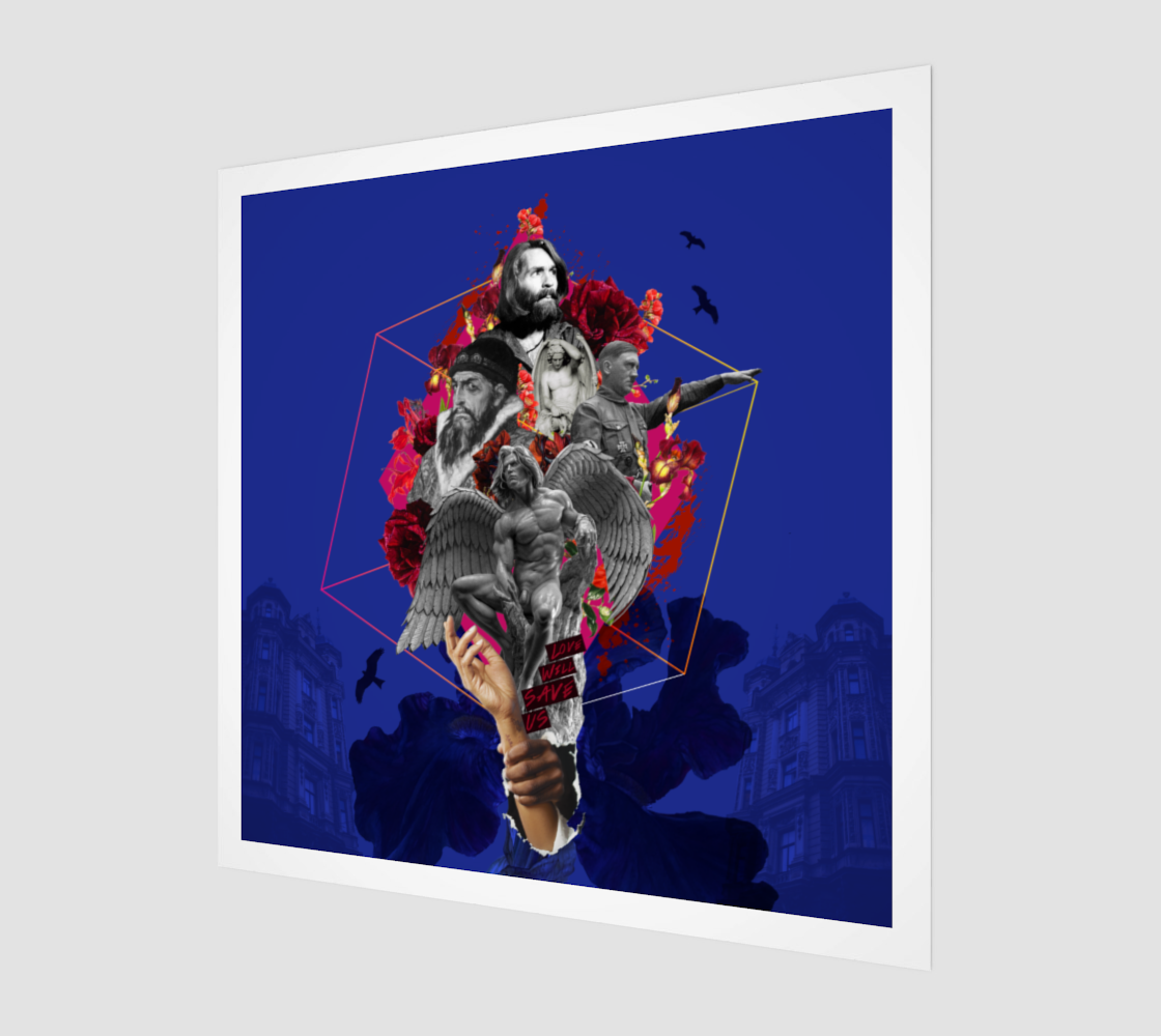 Side view print of The Devil Art Print, highlighting the detailed and original digital artwork of the devil