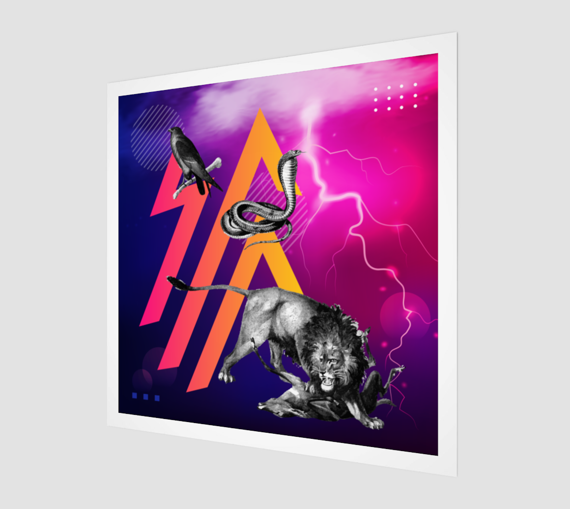 Side view of the Power Art Print – detailed digital artwork demonstrating strength