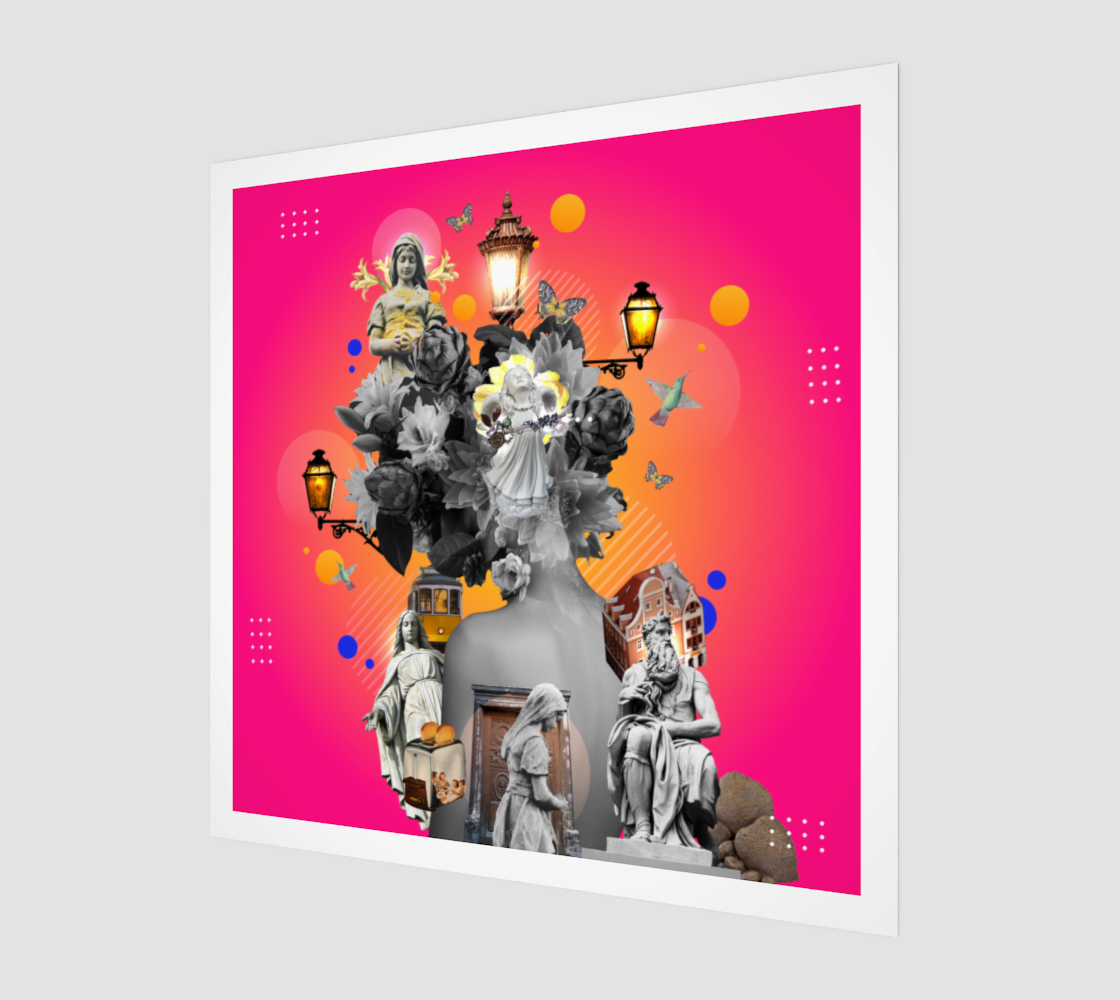 Side view print of the Separation from Parents Art Print, highlighting the detailed and emotional digital artwork