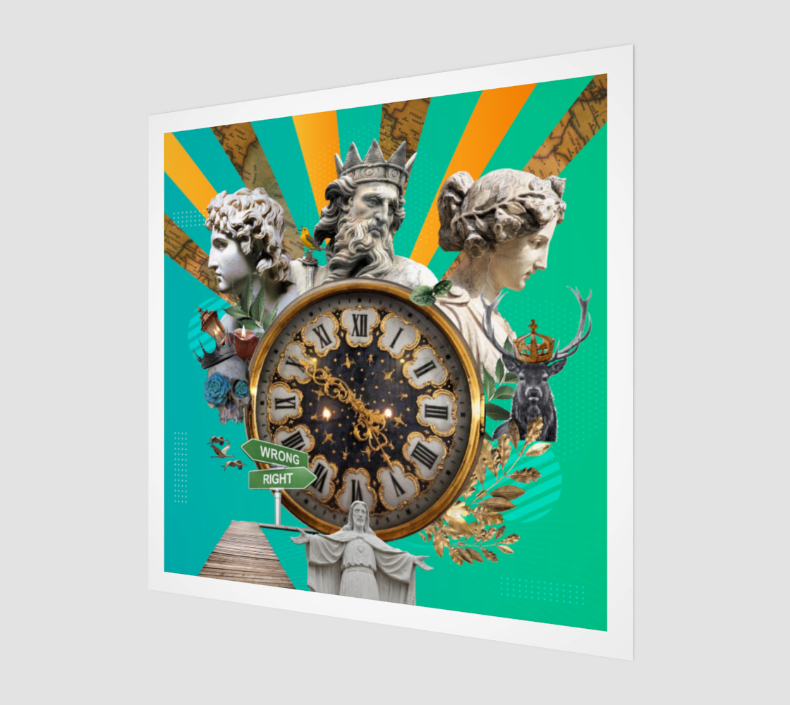 Side view print of the Supernatural Intervention Art Print, highlighting the details and original digital artwork of supernatural intervention