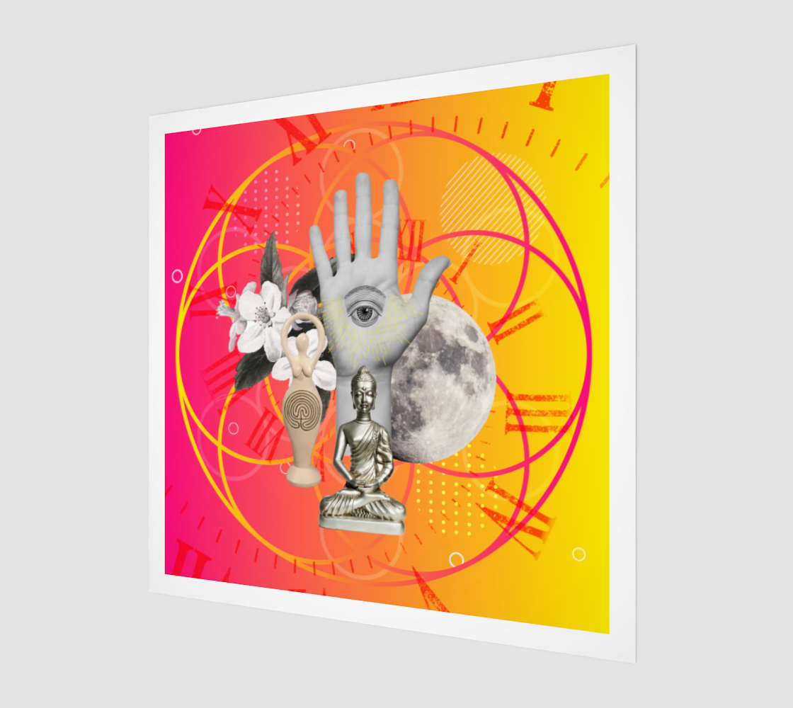 Side view of The Circle Art Print digital artwork with a modern circle motif