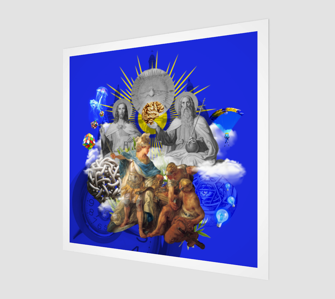 Side view print of The Gordian Knot Art Print, highlighting the detailed and unique digital artwork of the Gordian Knot