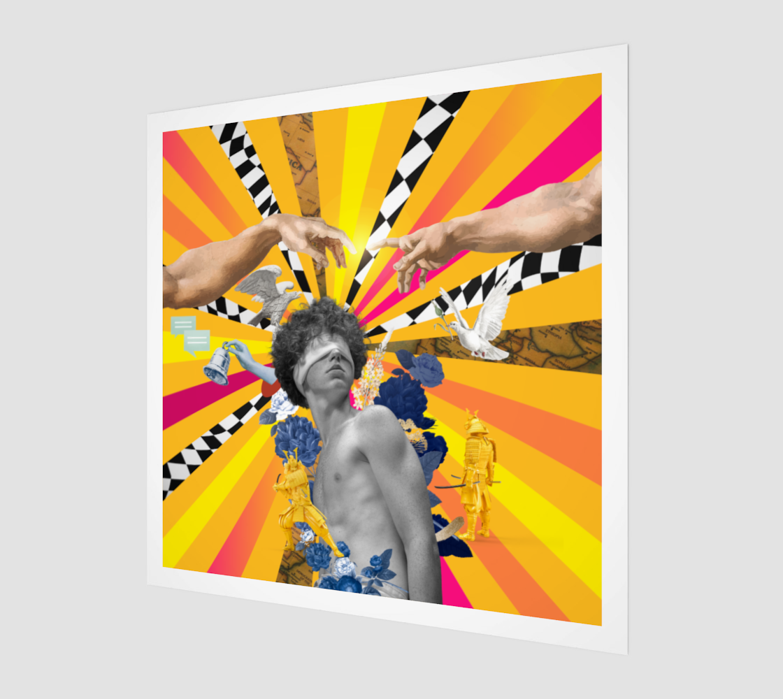 Side view of The Initiation Art Print digital artwork capturing archetypal imagery