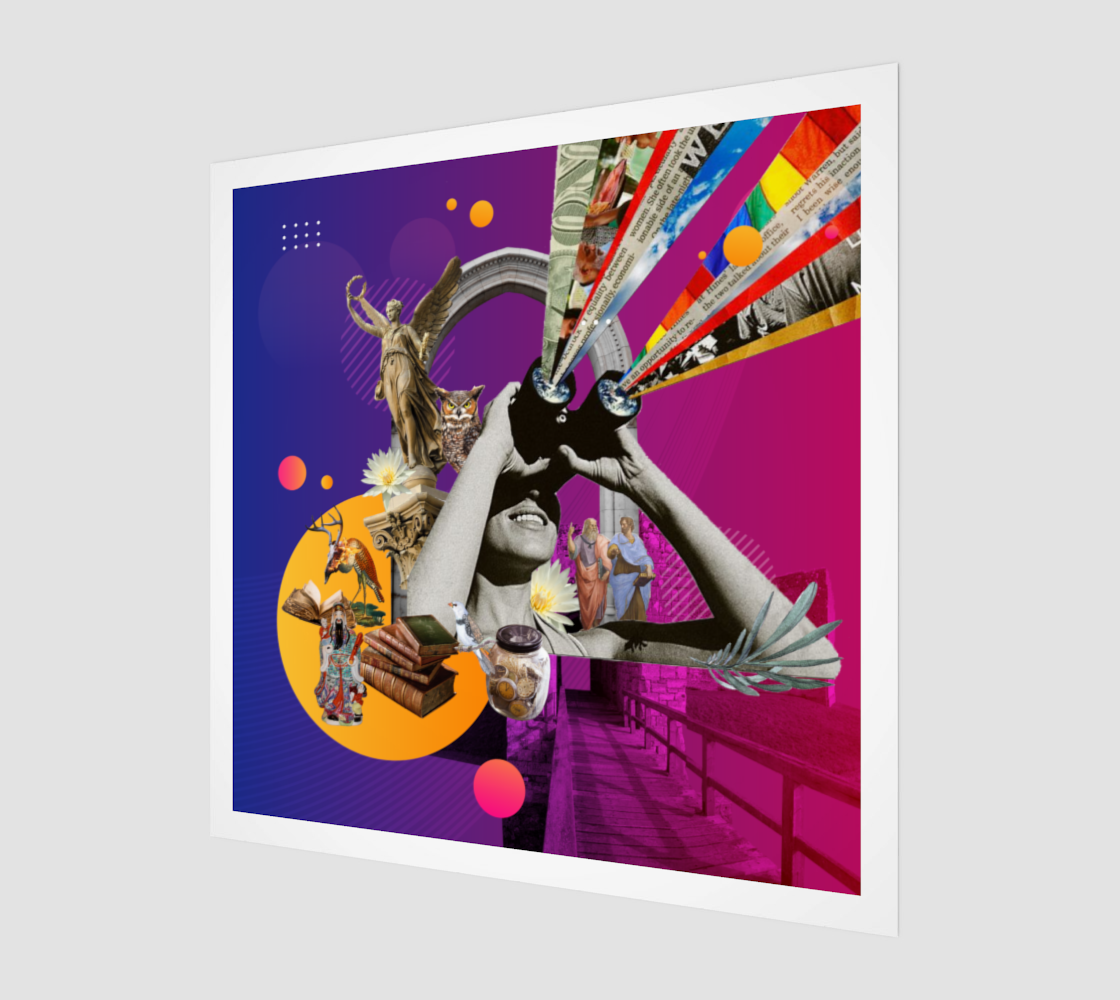 Side view print of The Mentor Art Print, highlighting the detailed and original digital artwork of mentorship