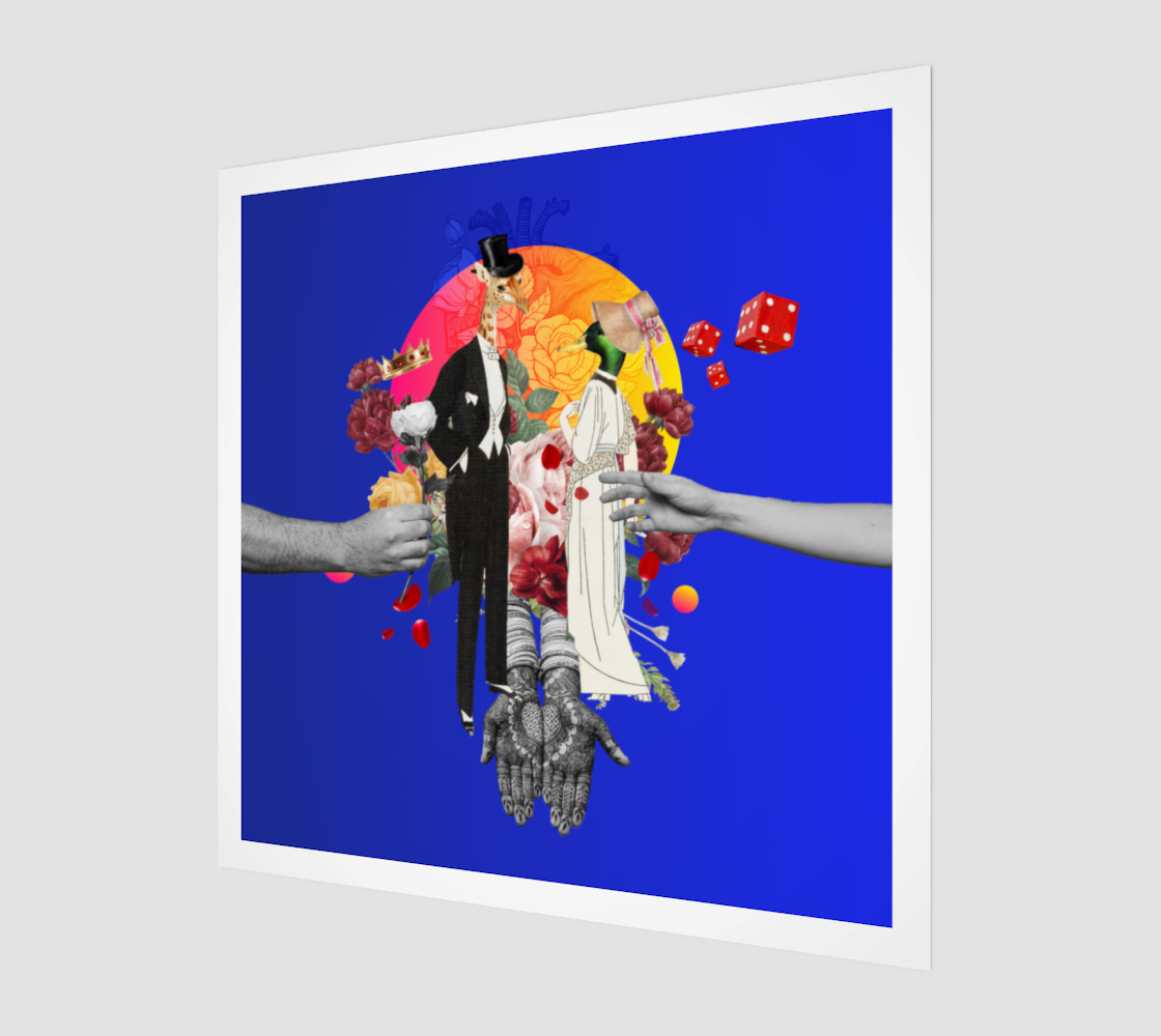 Side view print of The Ritual Art Print highlighting the detailed and original digital artwork of ceremonial elements