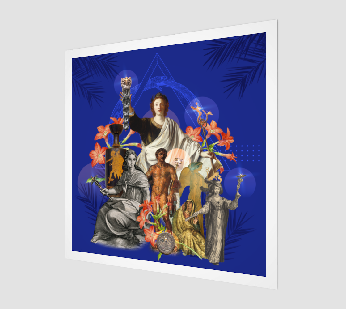 Side view print of the Union of Opposites Art Print showing detailed digital artwork that illustrates the balance of contrasting elements.