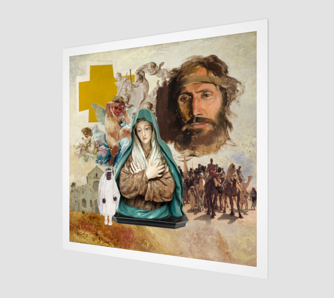 Side view of White Art Print, a high-quality original digital artwork with soft white tones for a sophisticated decor statement.