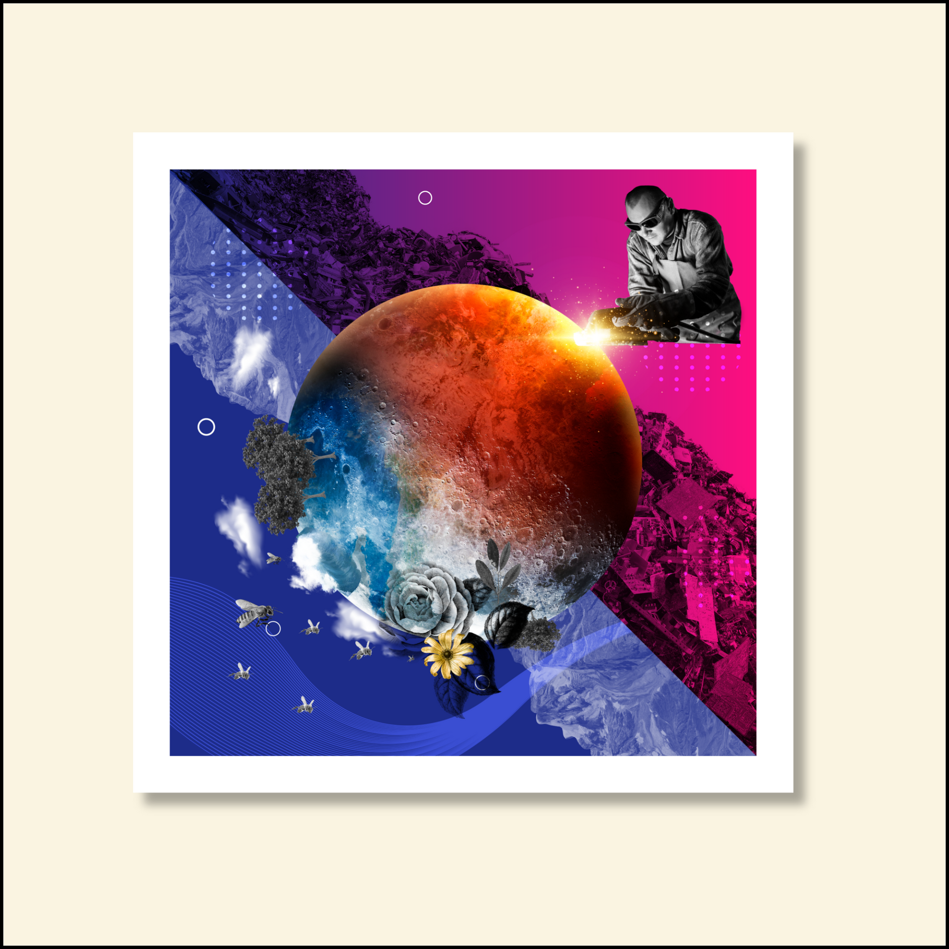 Nature vs Mechanistic World Art Print Wall Decor | Paint the World®