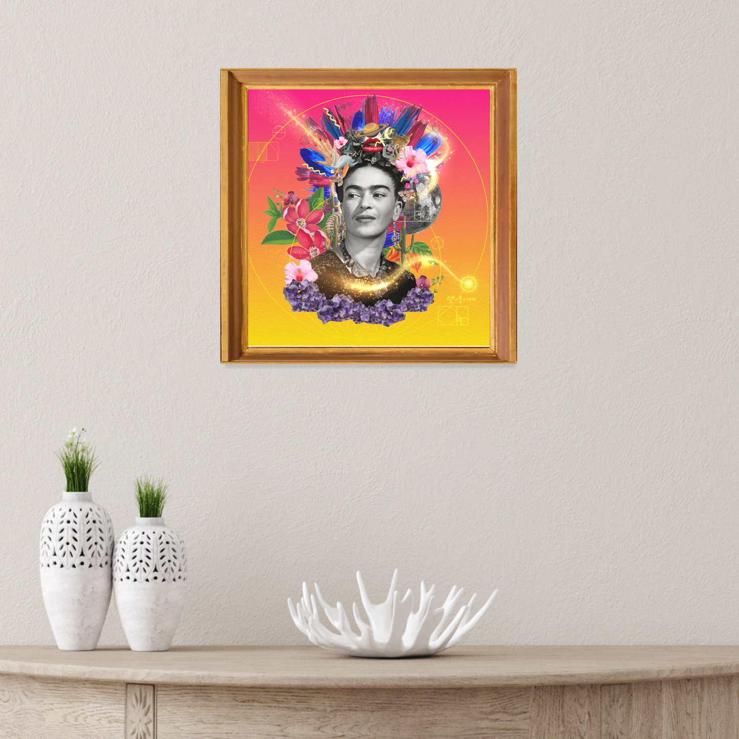 The Creator Art Print framed and hung on a wall in a home. This high-quality digital artwork captures the essence of creativity.