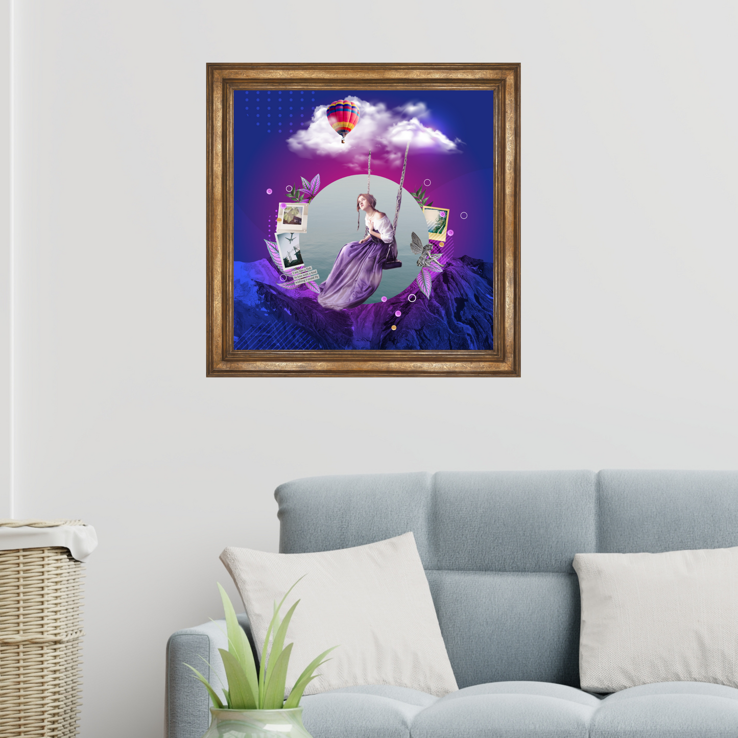 The Outcast Art Print framed and hanging on a wall in a modern office. This framed digital artwork enhances decor with its intriguing narrative and artistic quality.