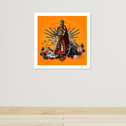 The Ruler Art Print hanging on a wall in a home setting. This original art print showcases leadership and mastery.