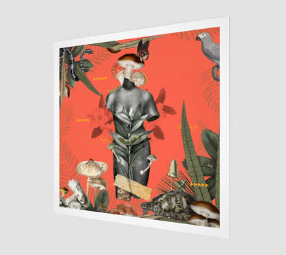 Side view print of the Decomposer Art Print showing detailed digital artwork of decomposers.
