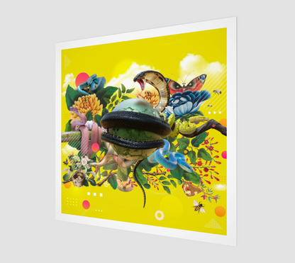 Side view print of the Snake Art Print showing detailed digital artwork of a snake.