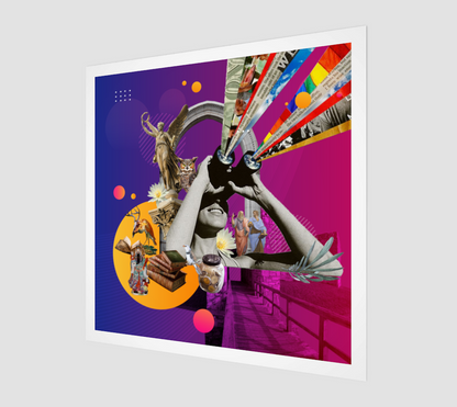 Side view print of The Mentor Art Print, highlighting the detailed and original digital artwork of mentorship