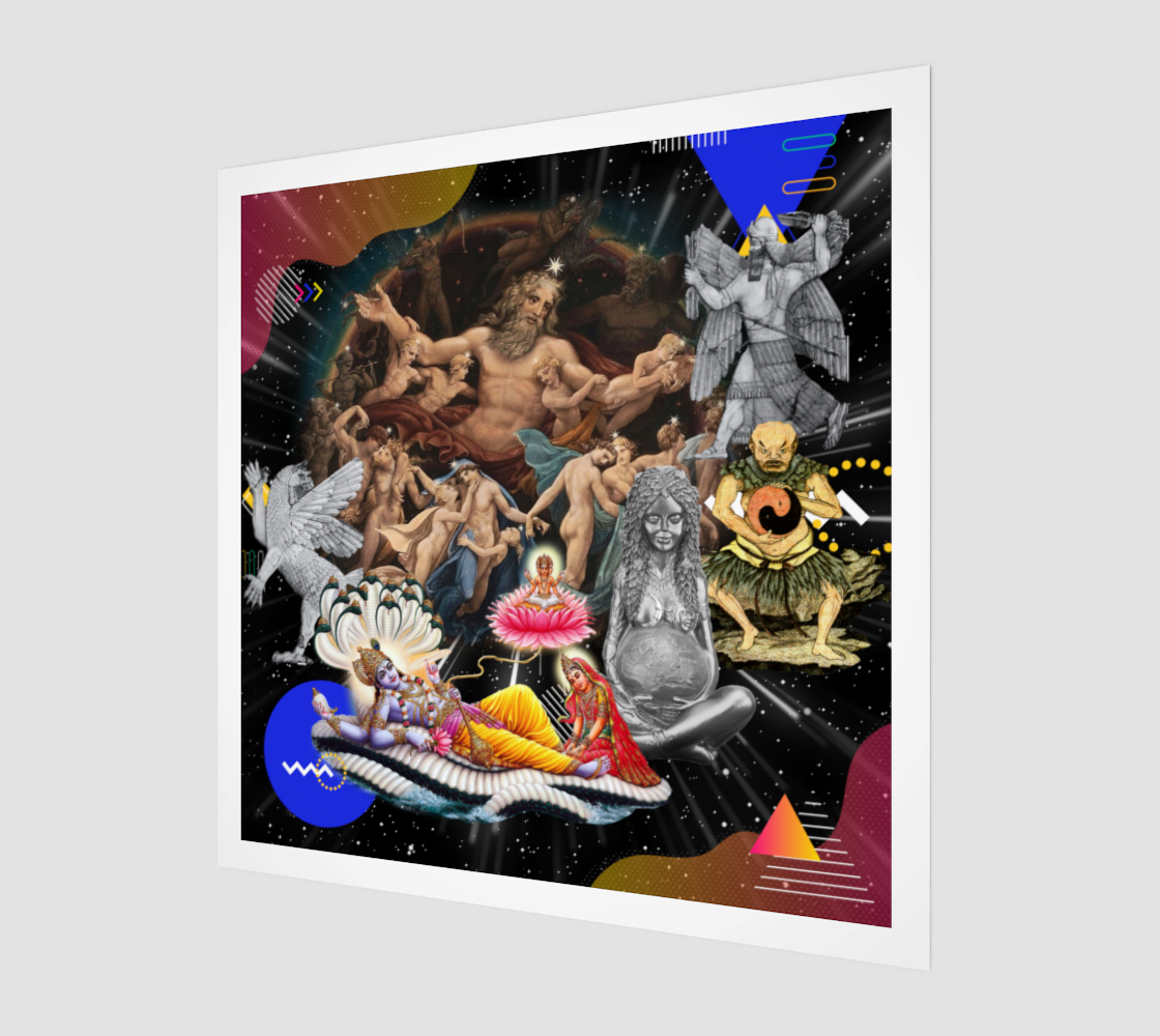 Creation digital art print side view print